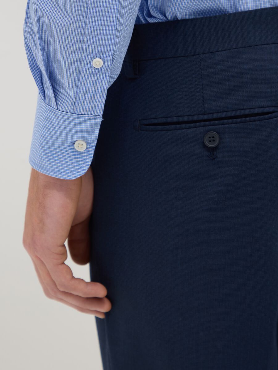 Multicolour striped, regular fit, easy iron cotton blend shirt_3