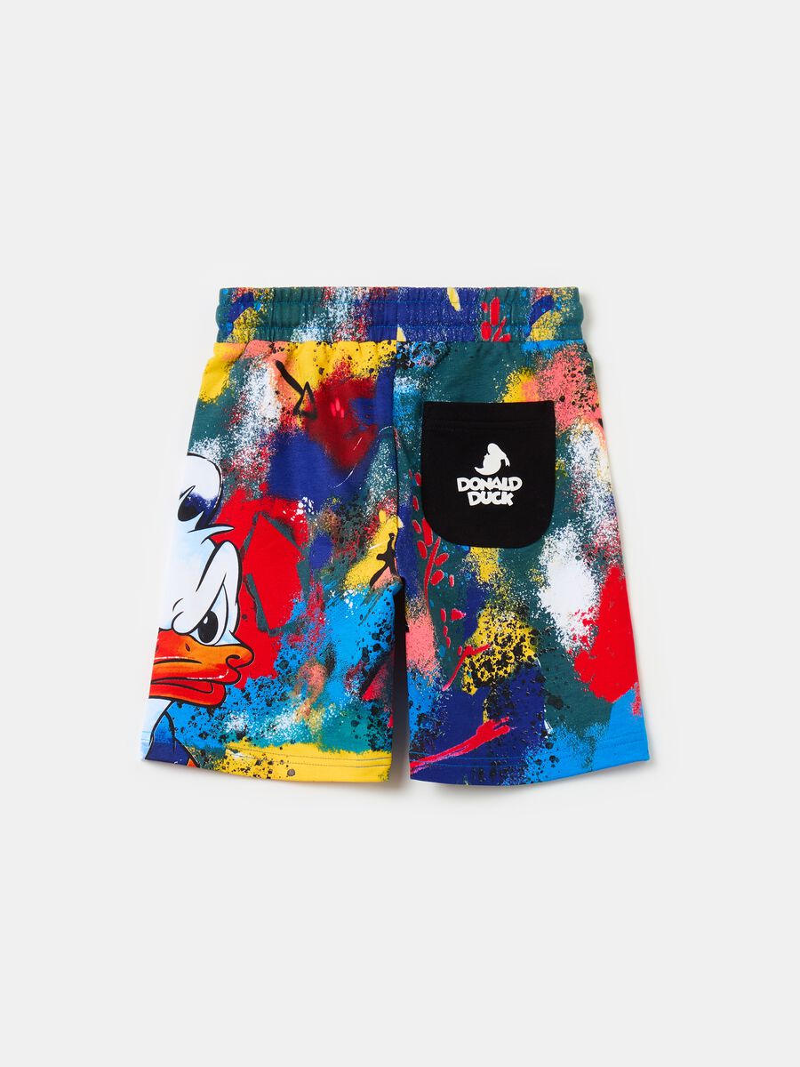 Fleece Bermuda shorts with Donald Duck 90 print_1