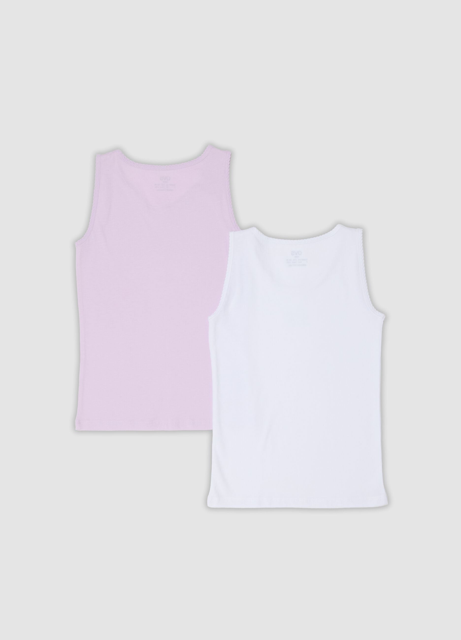 2-pack of multicolour girls&rsquo; organic cotton crew-neck vests