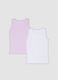 2-pack of multicolour girls&rsquo; organic cotton crew-neck vests_1