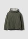Ultralight Reversible Padded Hooded Jacket in Grey and Green_1