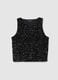Black regular fit tank top with sequins_4