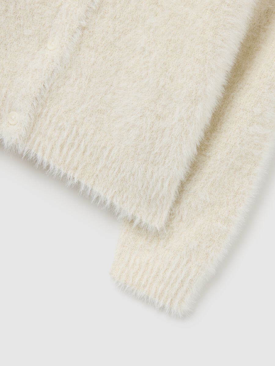 Girls' White Regular Fit Cardigan_3