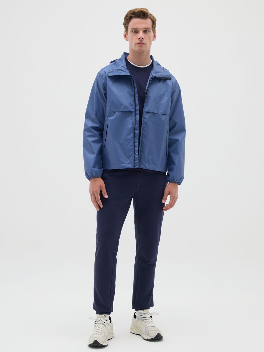 Men's Blue Windbreaker Jacket_1