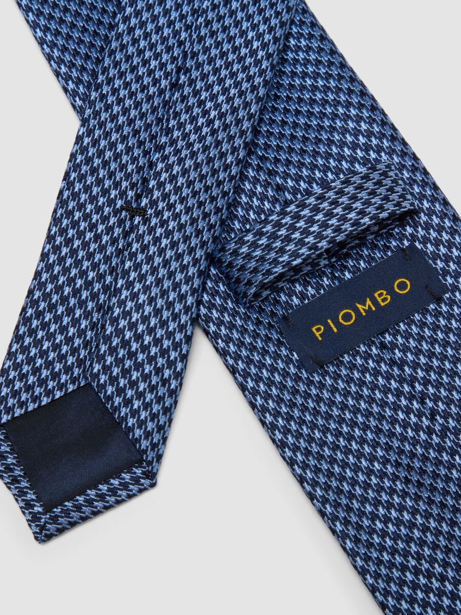 Cravatta in pura seta a quadri multicolor pala 8 cm_1