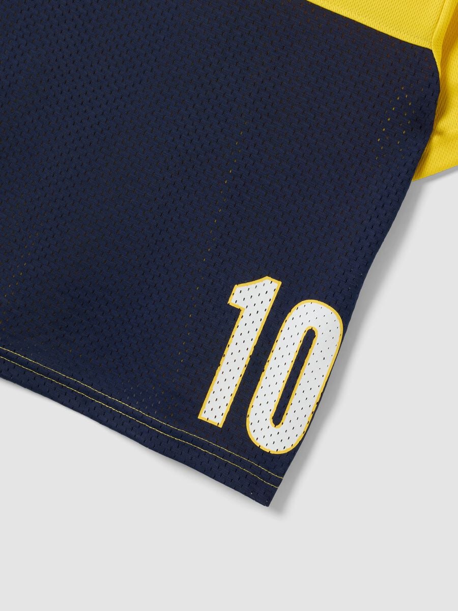 Yellow and blue regular-fit T-shirt with perforated insert for boys_2