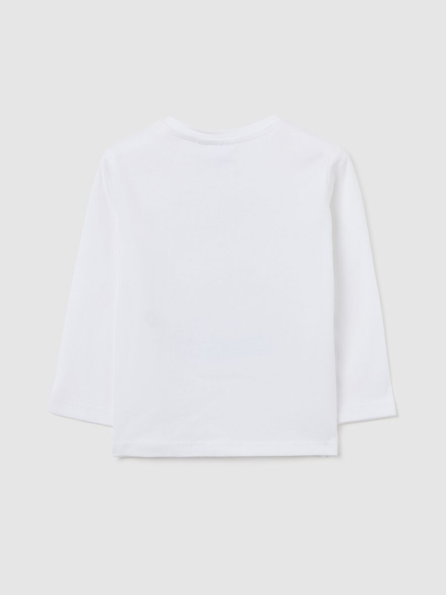 T-shirt da bimbo in puro cotone bianca regular fit con Snoopy_1