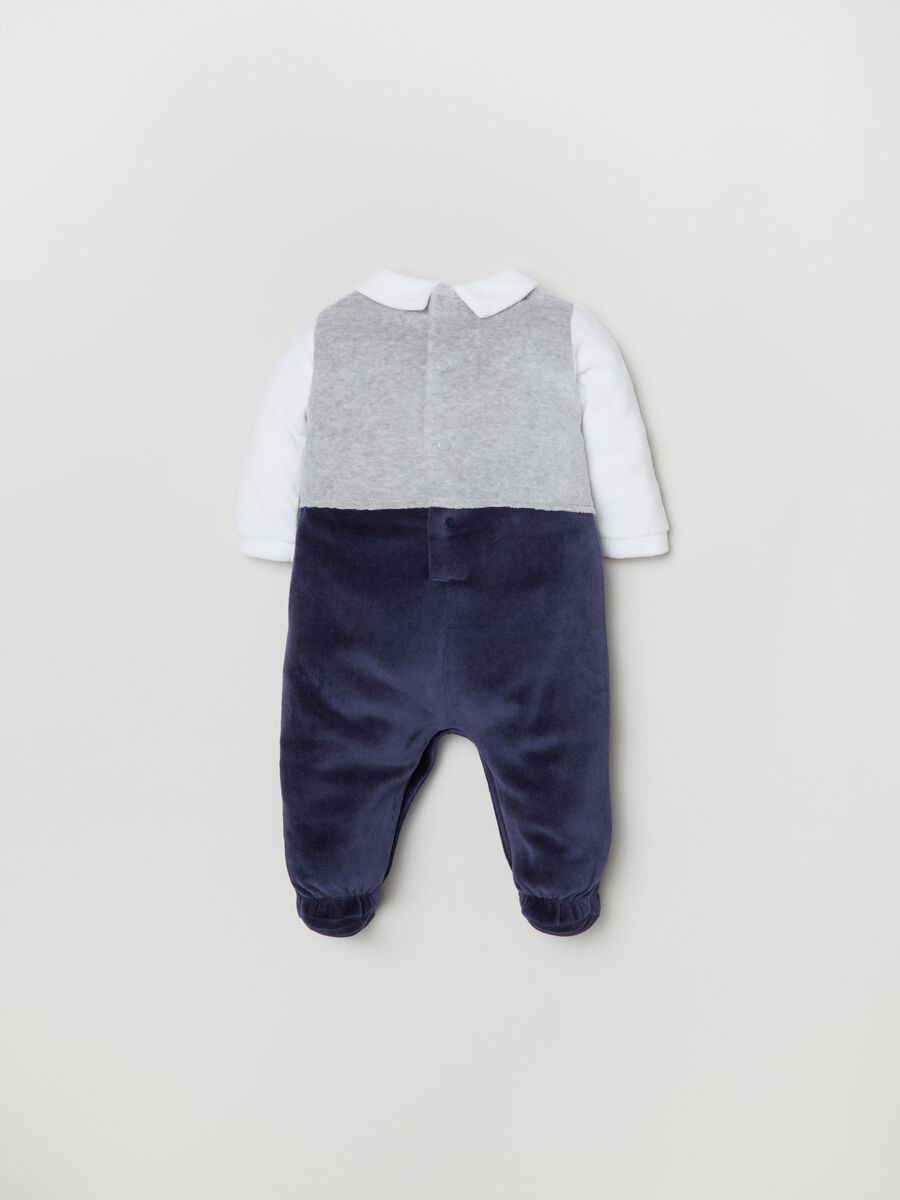 Tutina in velour con piedini e gilet_1