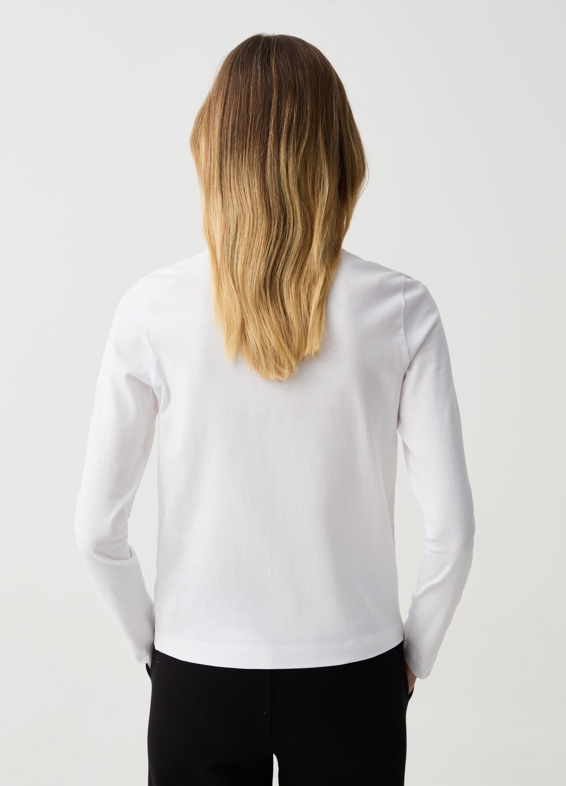 T-shirt Essential in cotone a maniche lunghe