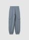 Girls Grey Cotton Trousers in Blue_3