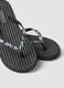 Black flip-flops with embellished straps and braided texture_2