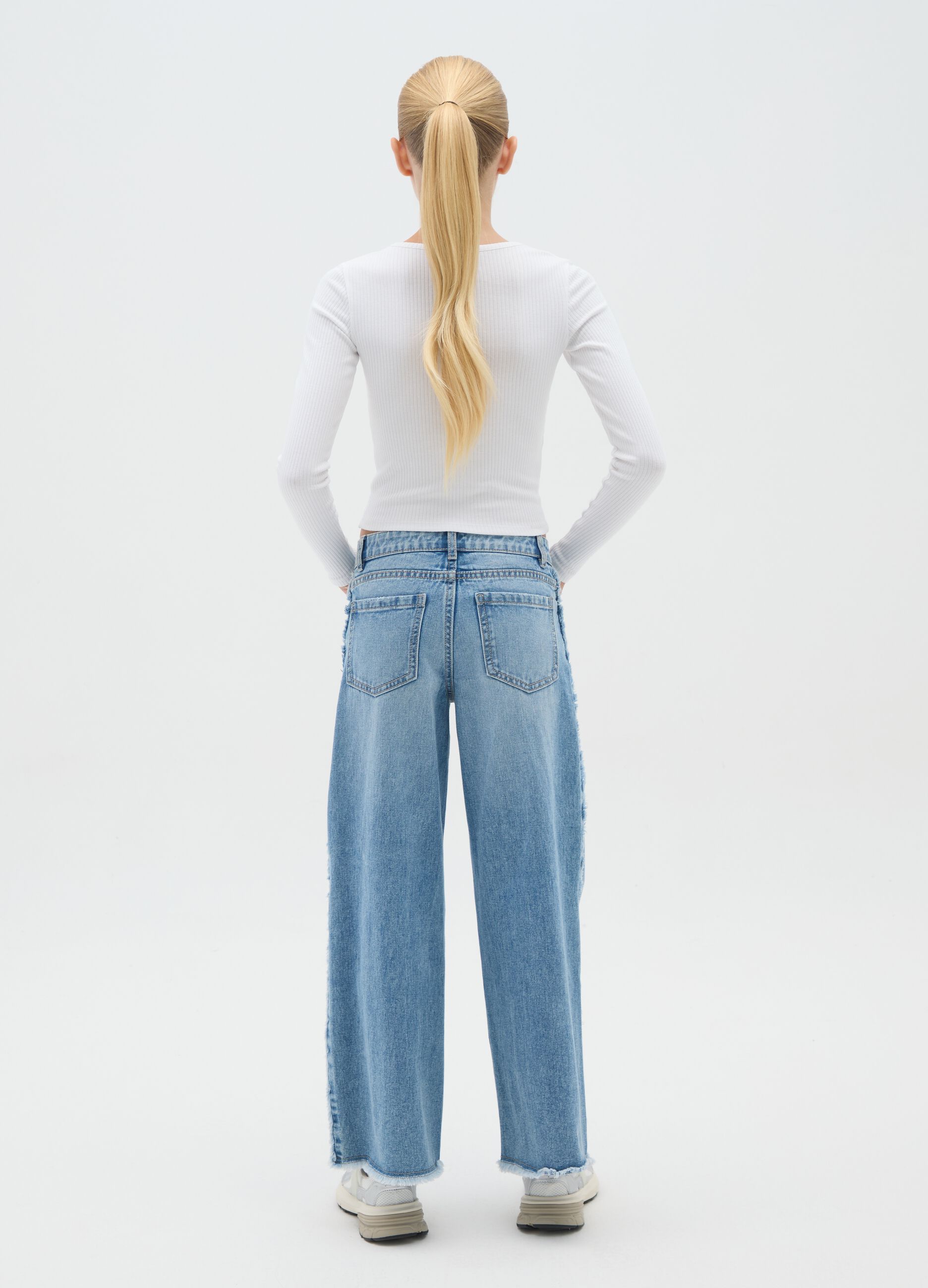 Girls' jeans in pure cotton denim regular fit