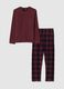 Red plaid fleece regular fit pyjama_4