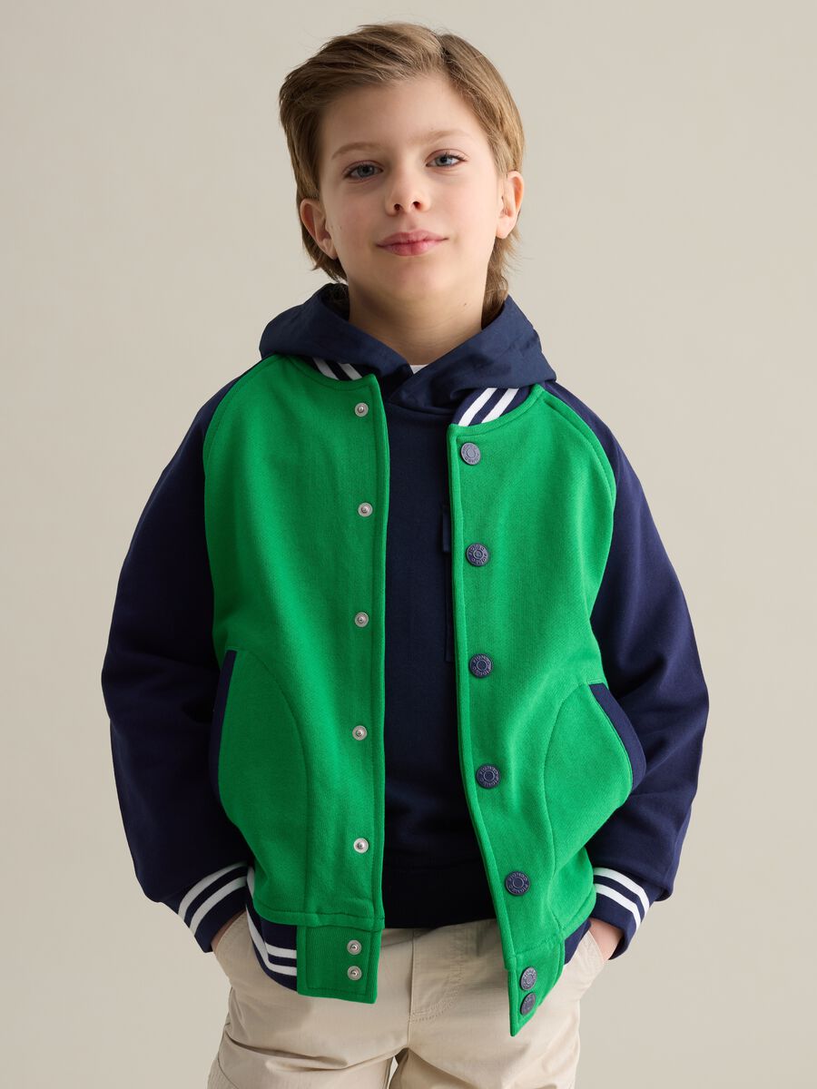 Varsity sweatshirt in two-tone cotton_0