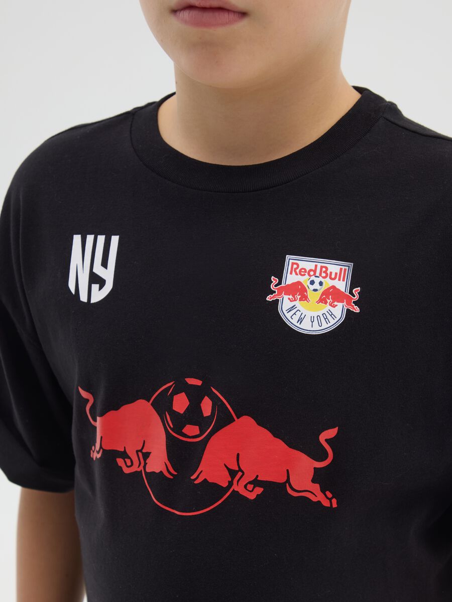 Children's pure black cotton oversized t-shirt with print_2