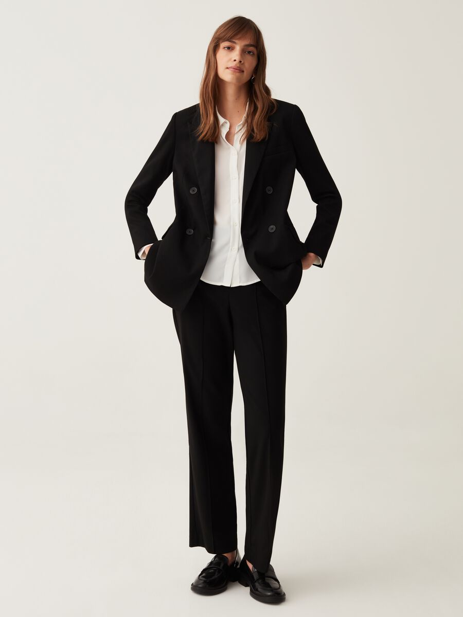 Double-breasted stretch blazer_1
