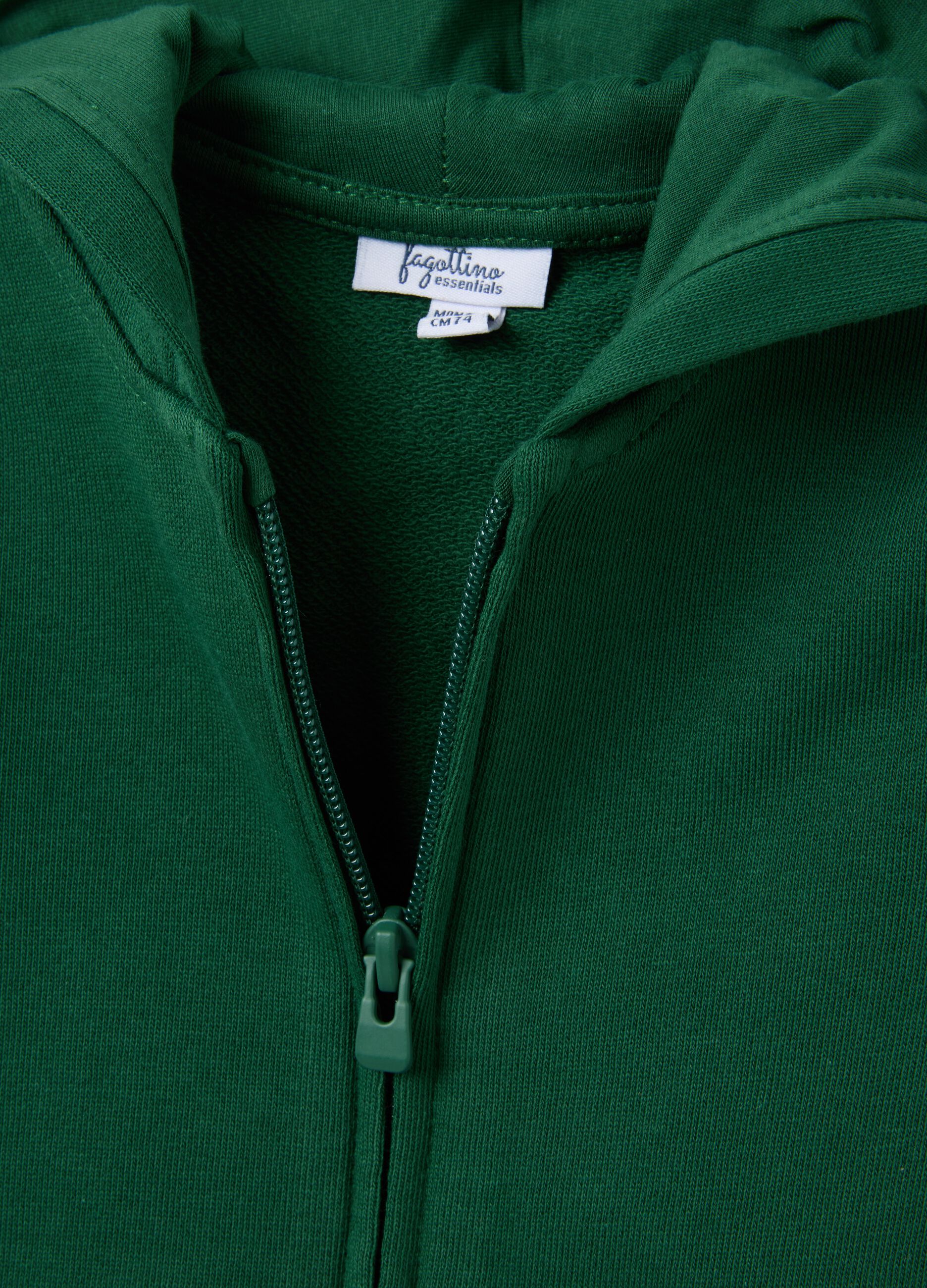 Felpa da neonato in puro cotone verde regular fit