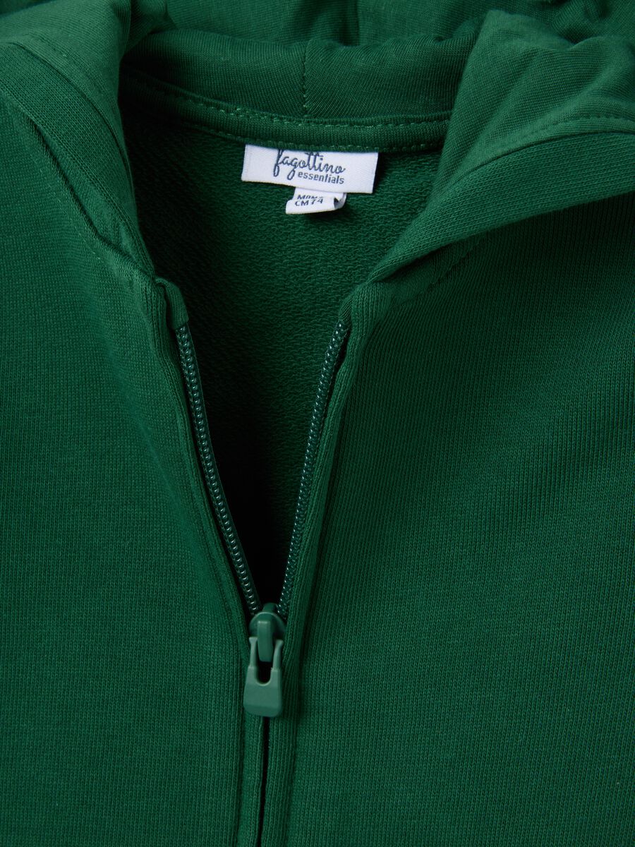 Felpa da neonato in puro cotone verde regular fit_2