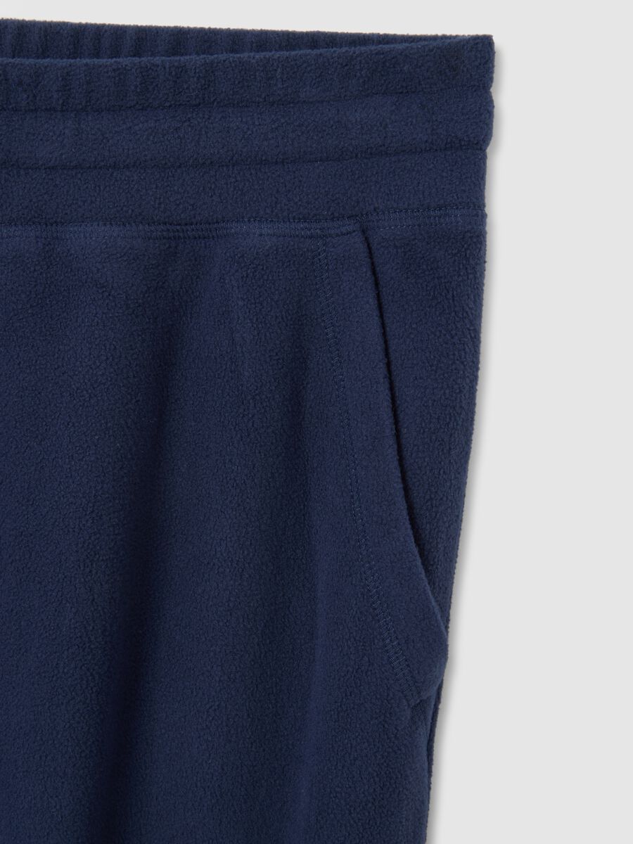 Blue fleece trousers regular fit with elastic waistband_1