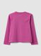 Girls' pink organic cotton T-shirt with front slogan_1