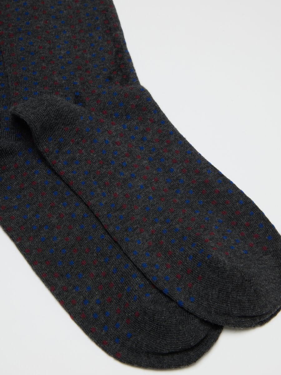 Three-pack of long multicoloured cotton stretch socks_1