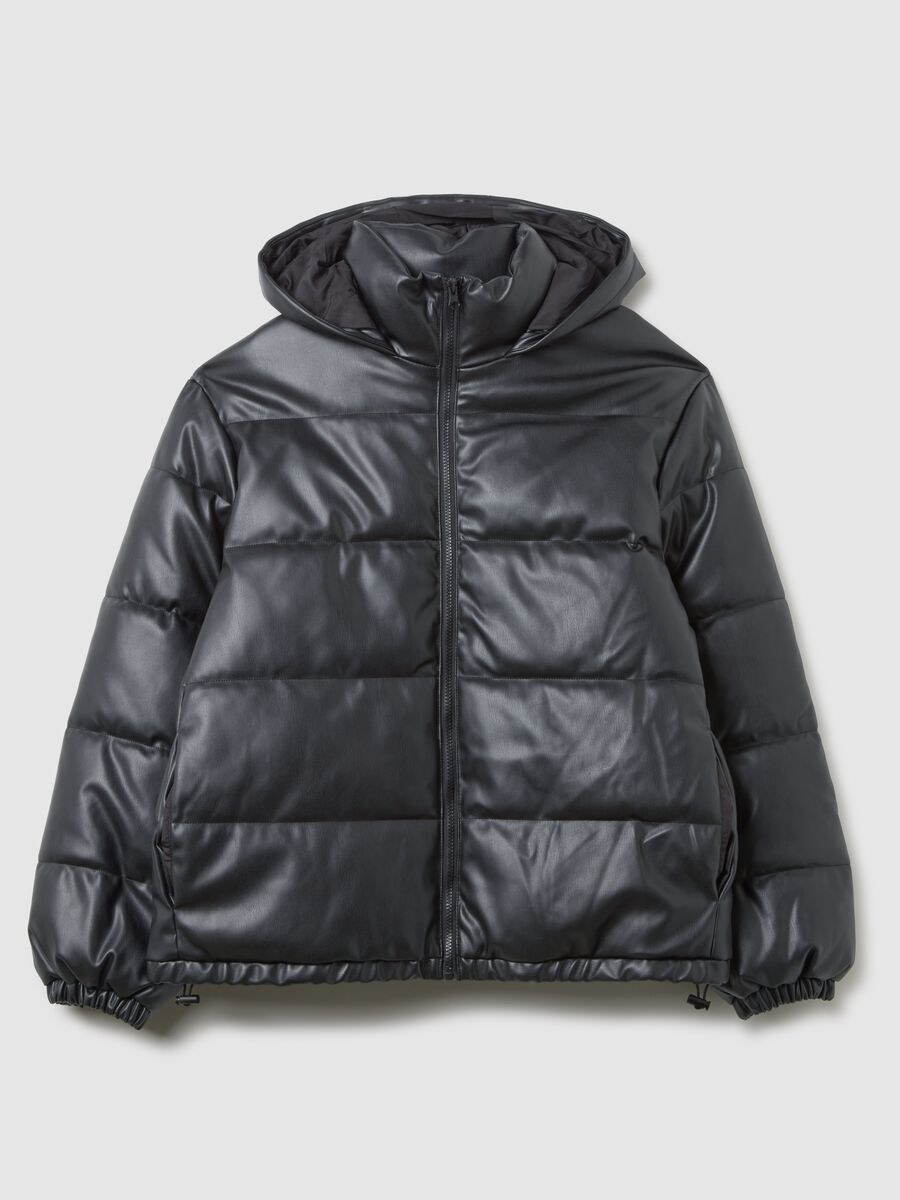 Giubbotto nero vestibilità over con zip_5