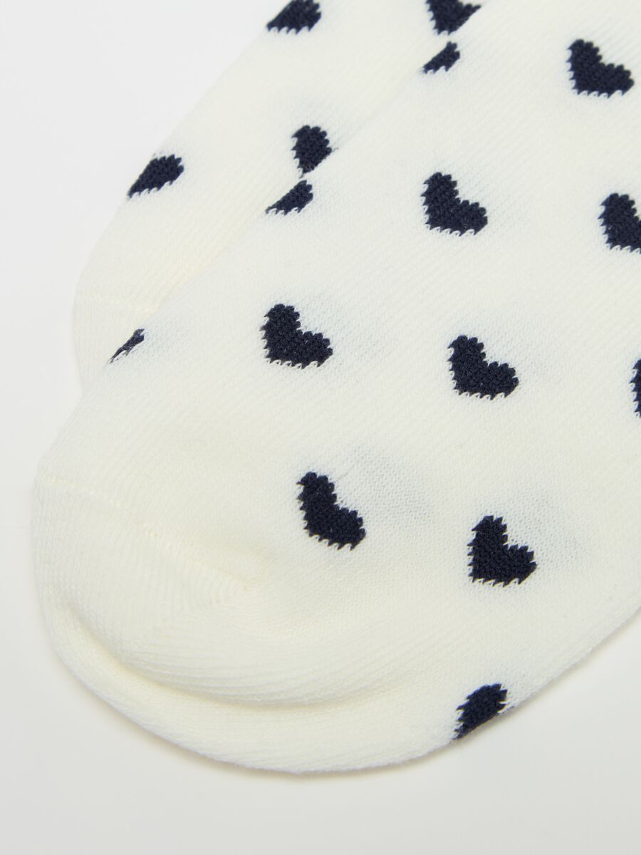 Five-pair pack stretch shoe liners with hearts and stripes_1