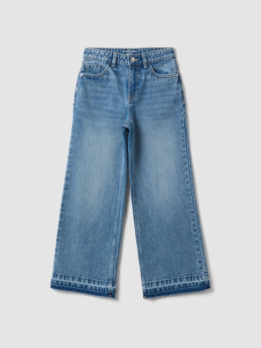 Pure cotton denim culotte jeans for girls_3