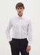 White Cotton Blend Slim Fit Easy Iron Shirt_0