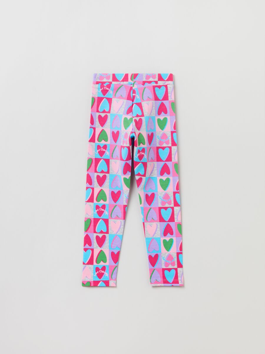 Leggings in cotone stretch con stampa_1