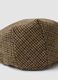 Coppola marrone in misto lana con fantasia pied de poule_2