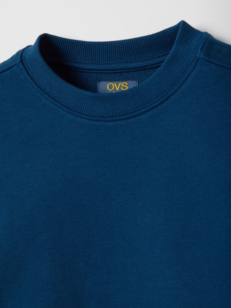 Children's oversized fit crew neck sweatshirt in blue pure cotton_2