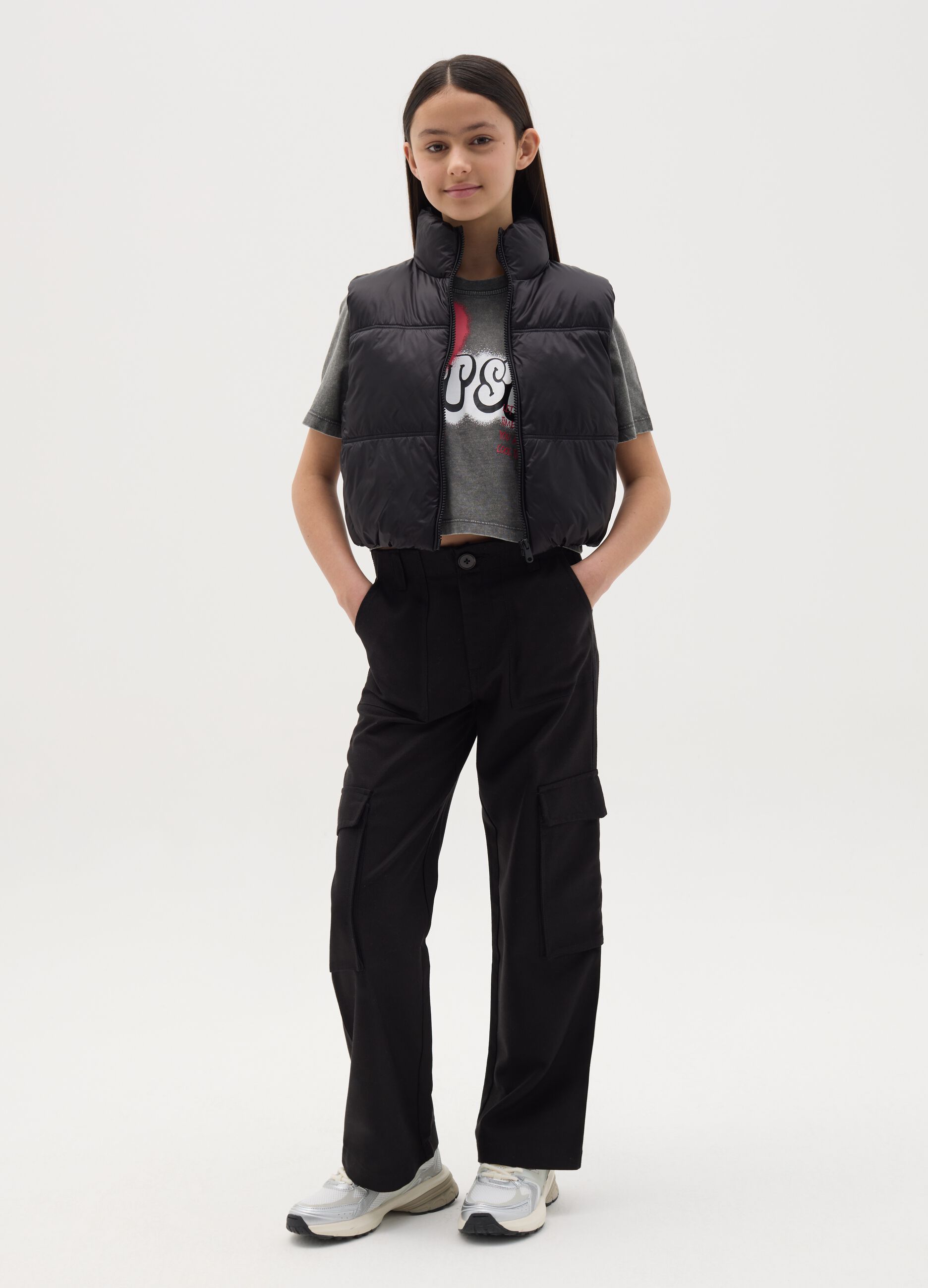Pantalone cargo a gamba larga