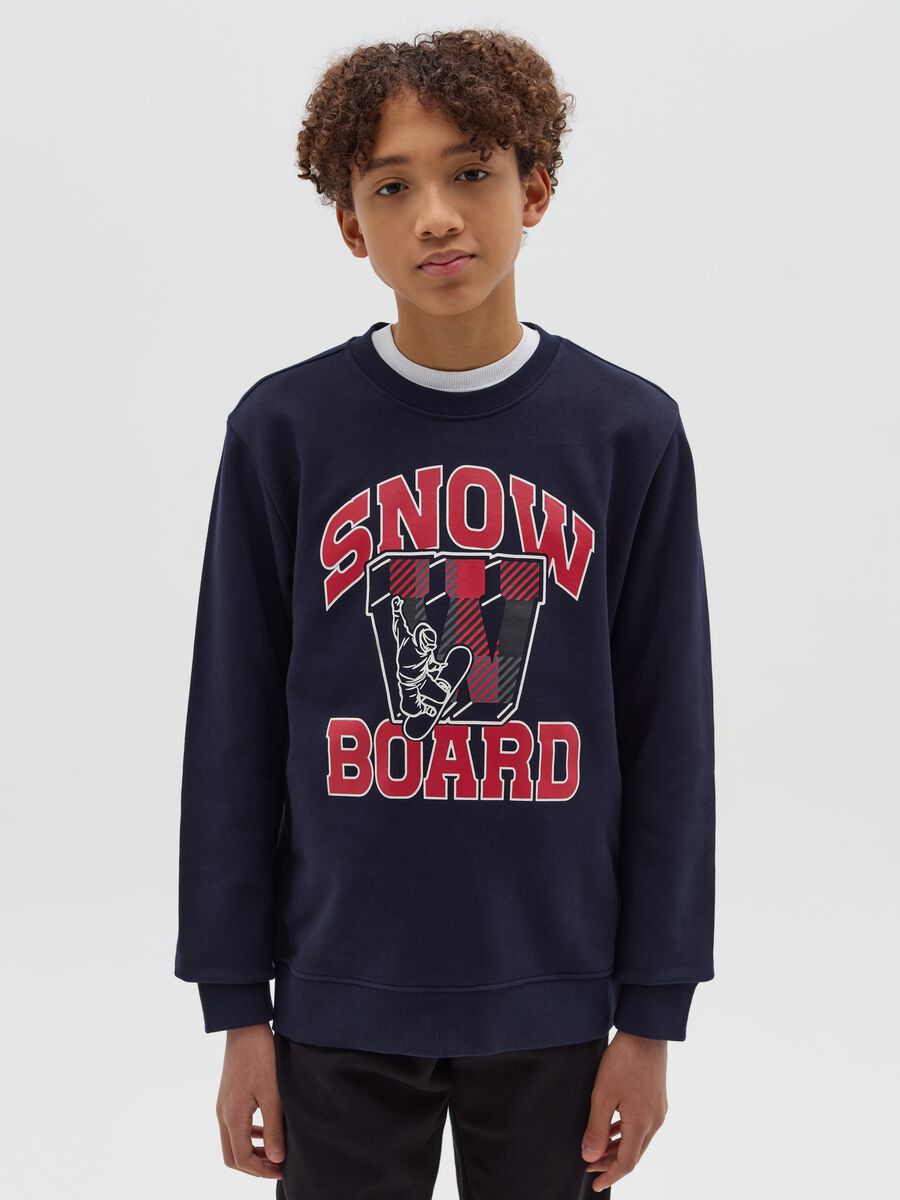 Sweatshirt with snowboard print_0