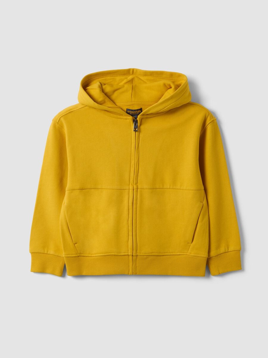Felpa gialla in puro cotone organico relaxed fit_0