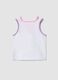 Tank top bianco in cotone elasticizzato con stampa per bambina regular fit_1