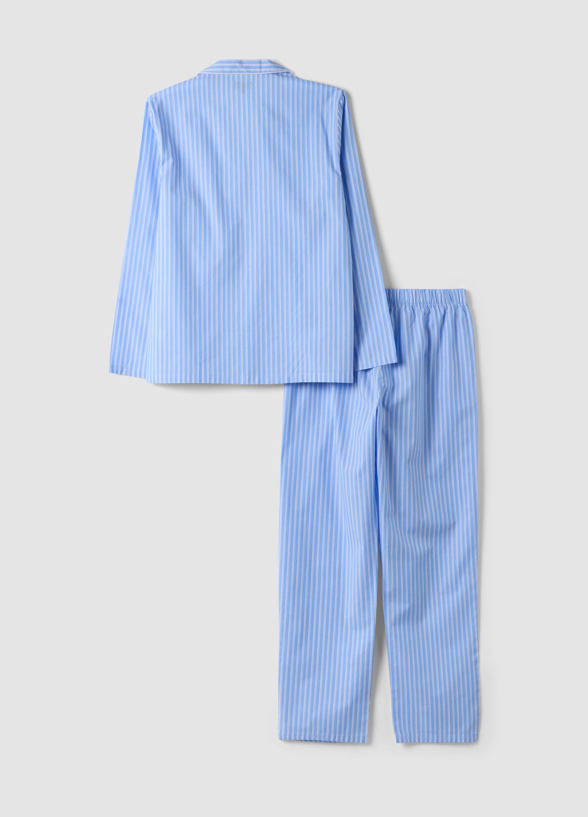Blue striped organic cotton pyjamas