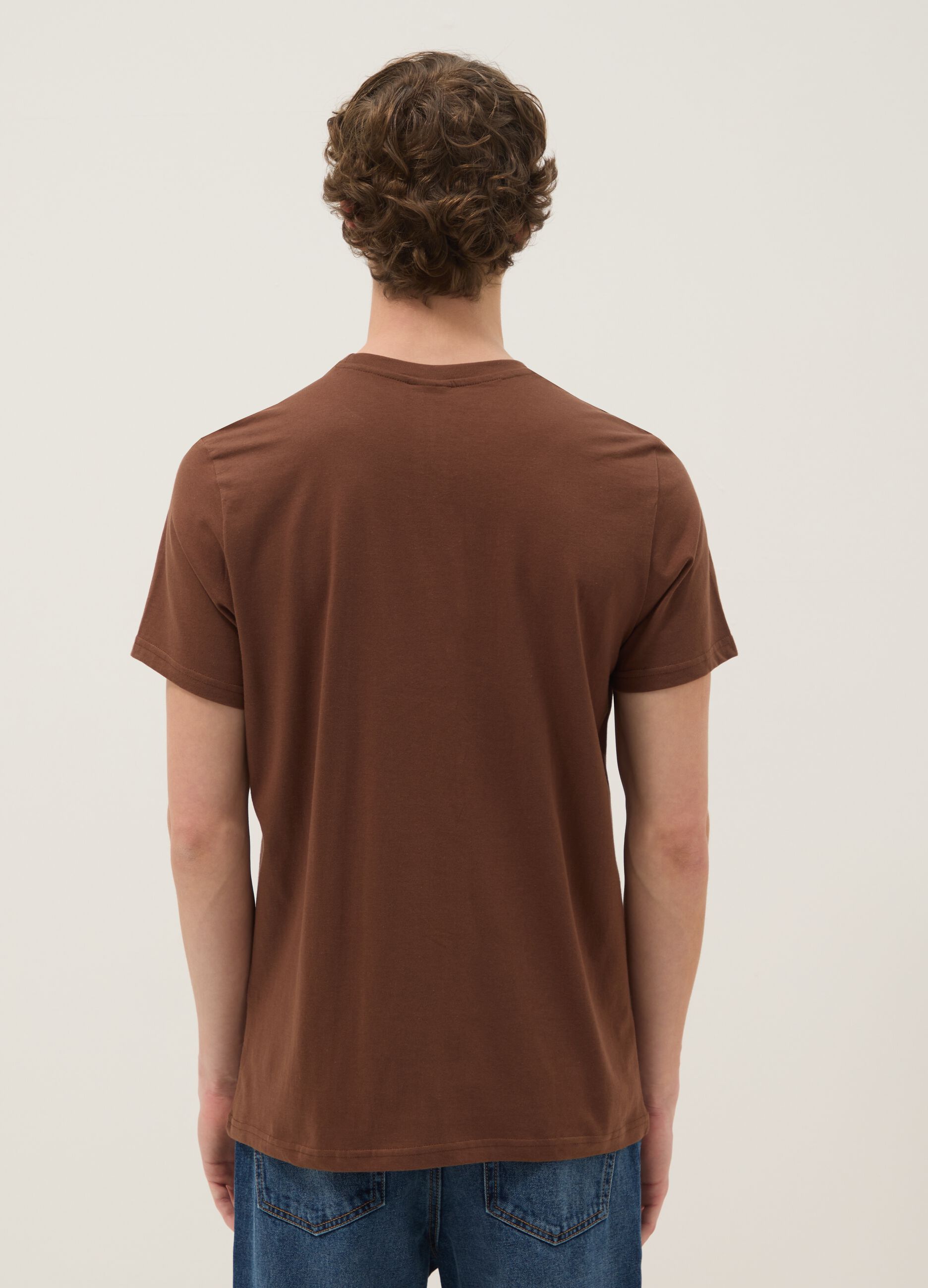 Brown pure cotton Hard Rock Cafe print T-shirt, regular fit