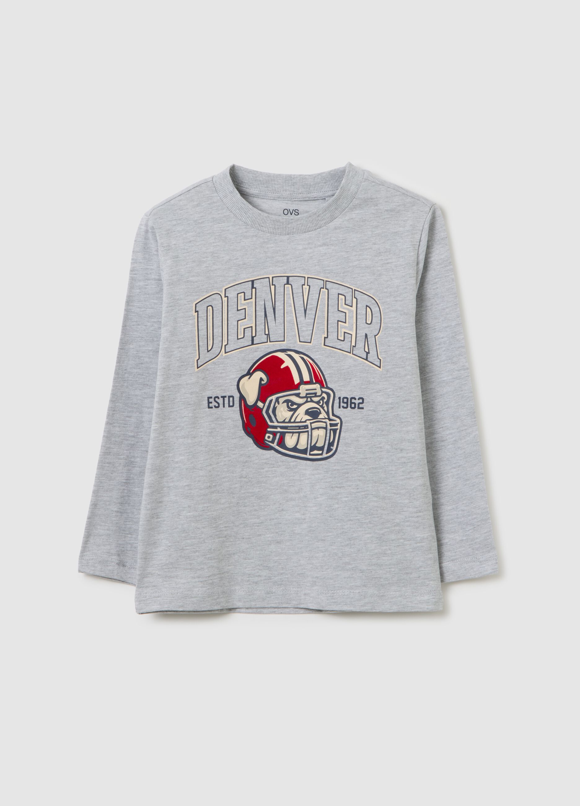 Kids' Grey Cotton T-shirt Regular Fit
