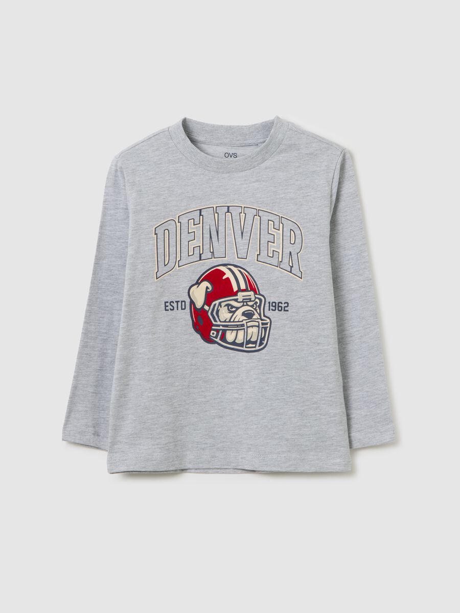Kids' Grey Cotton T-shirt Regular Fit_0