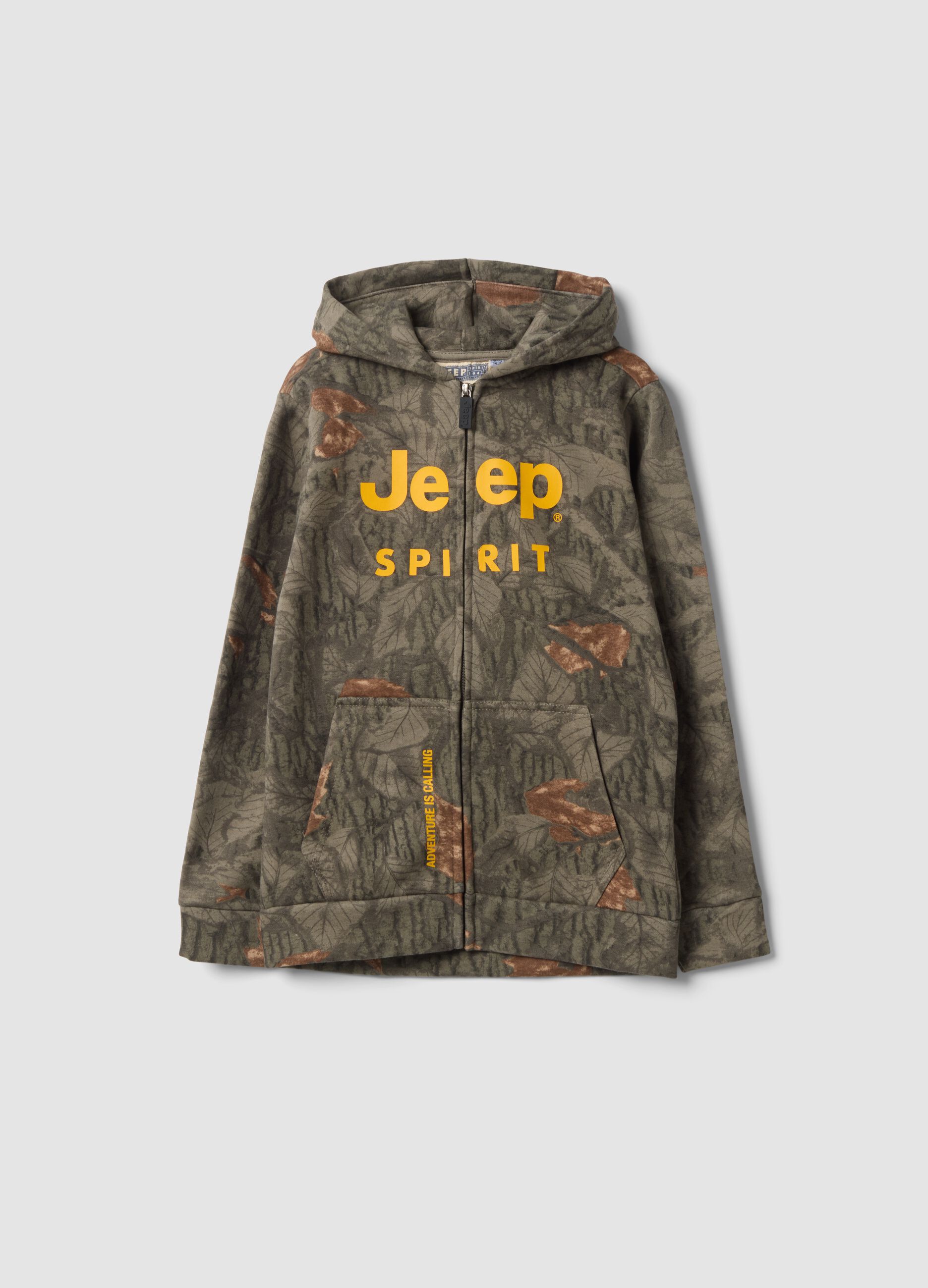 Felpa multicolor in misto cotone con cappuccio e stampa Jeep