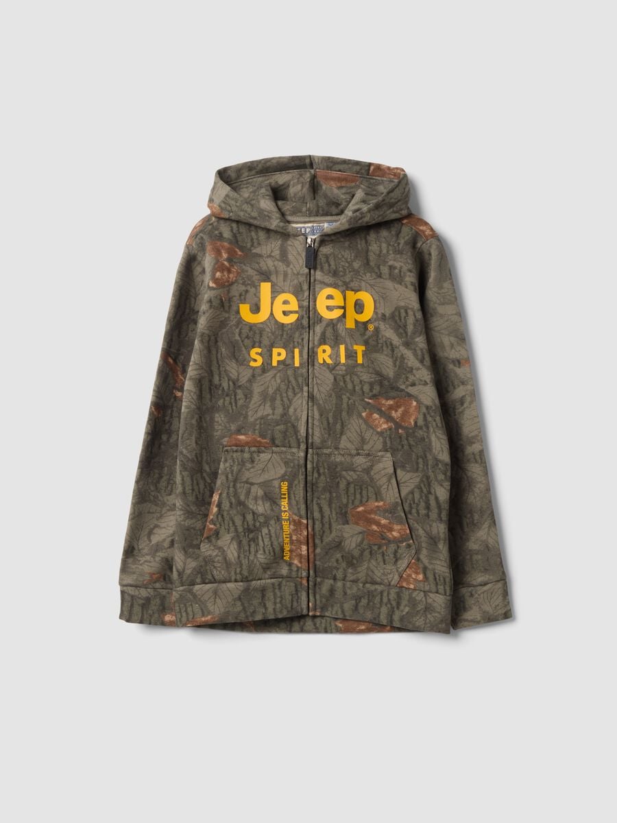 Felpa multicolor in misto cotone con cappuccio e stampa Jeep_0