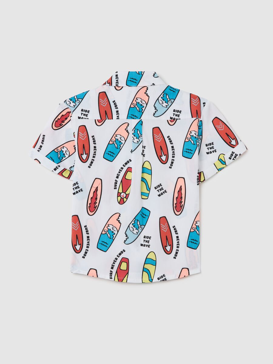 OVS Kids Oversized Surf Print Cotton Shirt for Boys_1