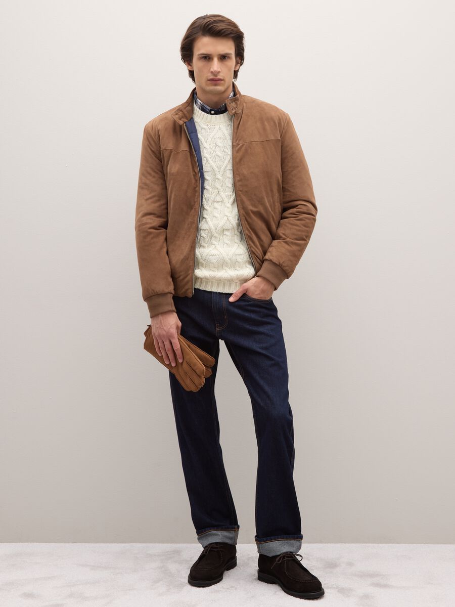 Brown Genuine Leather Gloves_0