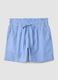 Blue striped shorts in pure cotton_0