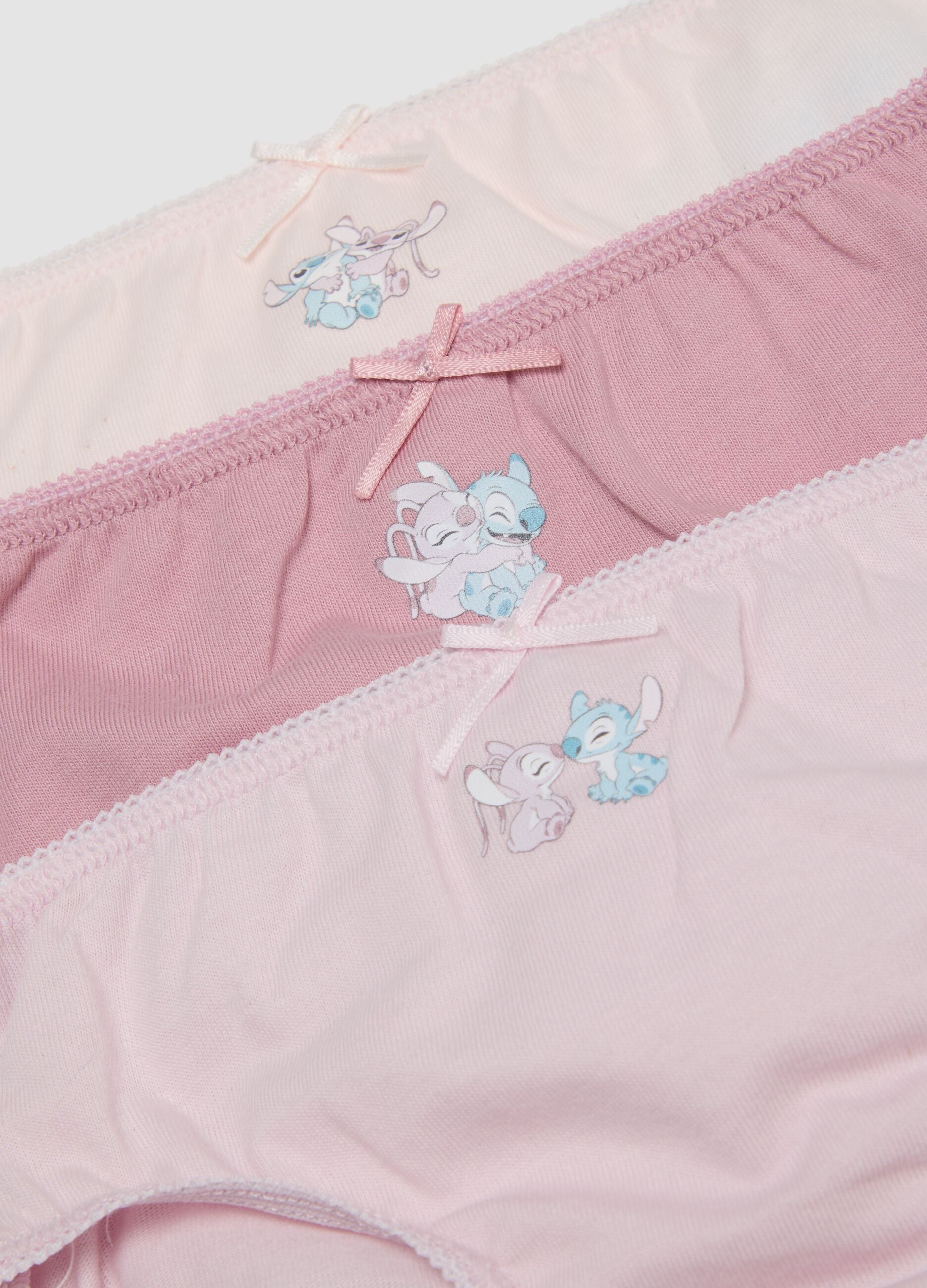 Pack of five pure organic cotton briefs with Lilo & Stitch prints for girls