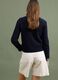 Navy pure cotton cardigan with buttons, regular fit_3