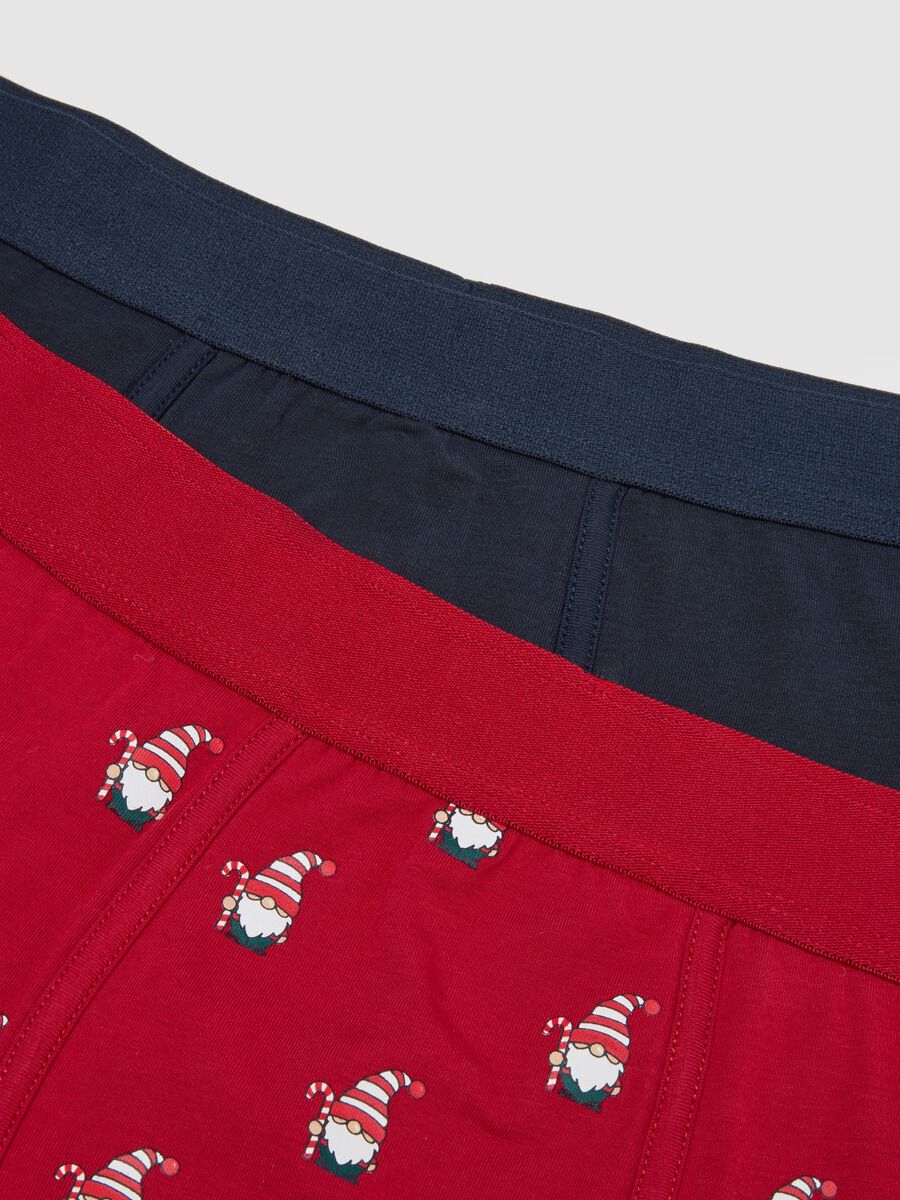 Multicoloured Christmas boxer twin pack in regular fit stretch cotton_1
