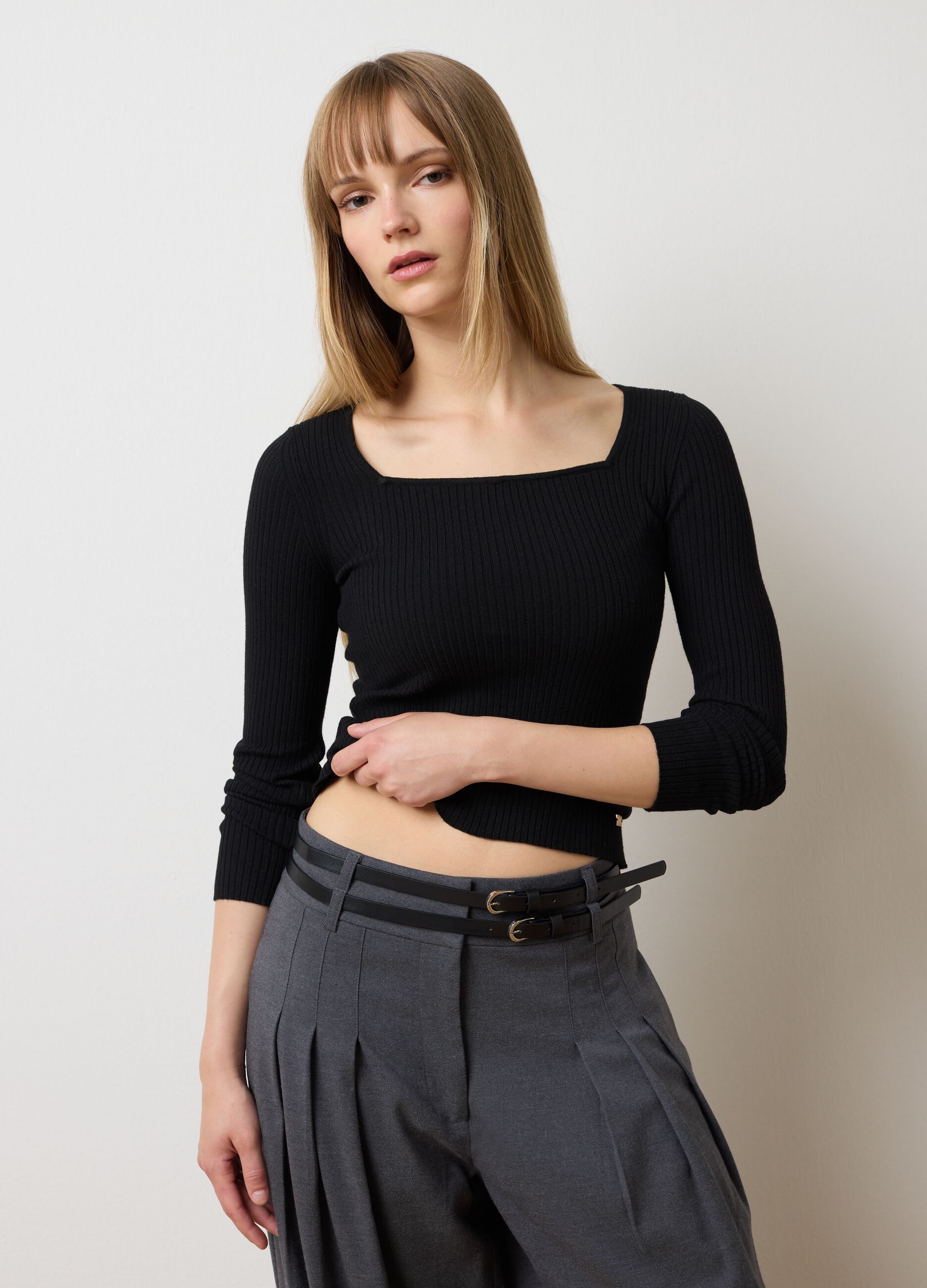 Fitted Black Sweater