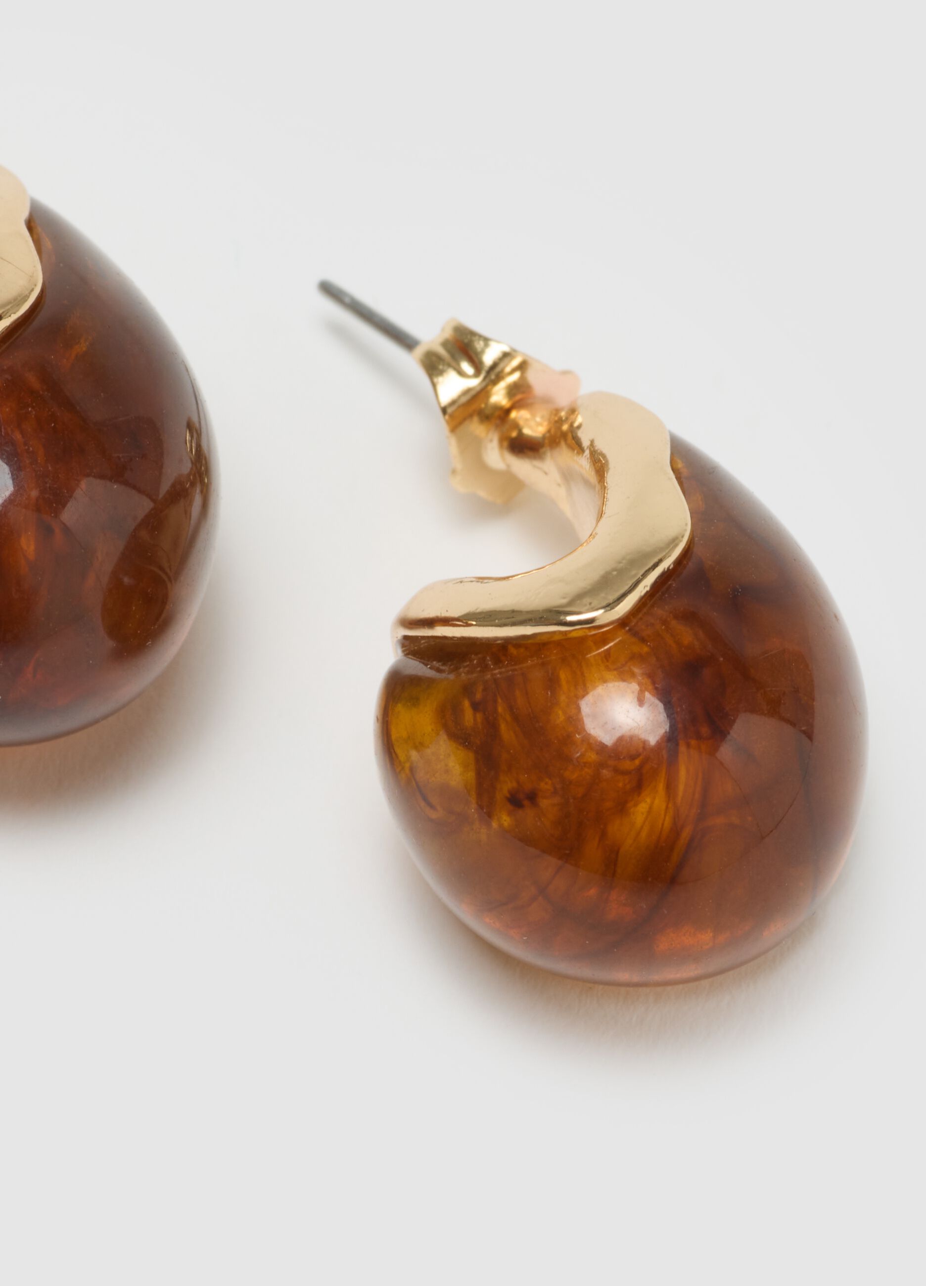 Gold Drop Resin Earrings